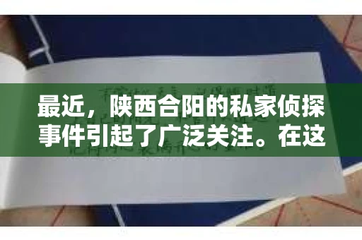 最近，陕西合阳的私家侦探事件引起了广泛关注。在这个信息爆炸的时代，隐私保护显得尤为重要。今天，我们就来聊聊这个事件，看看它背后的一些故事。