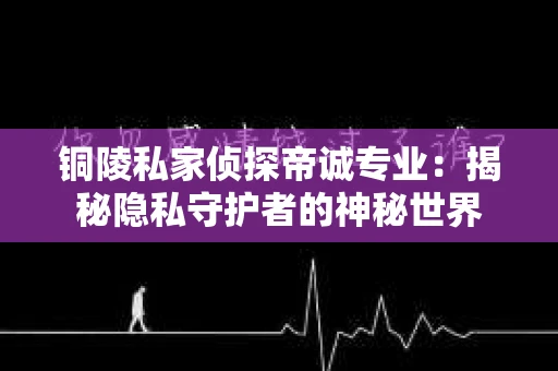 铜陵私家侦探帝诚专业：揭秘隐私守护者的神秘世界