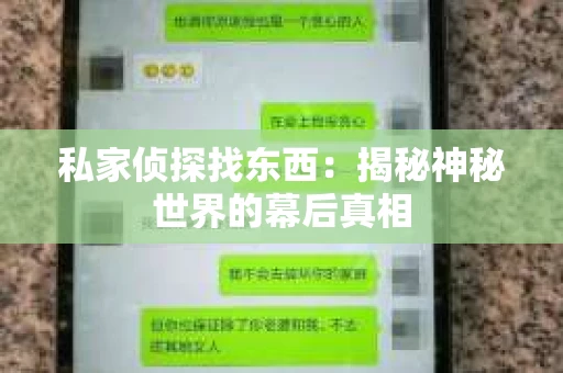 私家侦探找东西：揭秘神秘世界的幕后真相