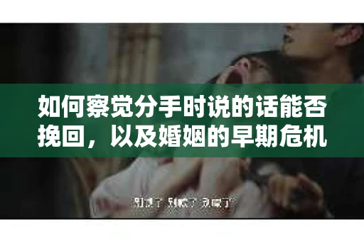 如何察觉分手时说的话能否挽回,以及婚姻的早期危机信号? 如何察觉分手时说的话能否挽回,以及婚姻的早期危机信号?