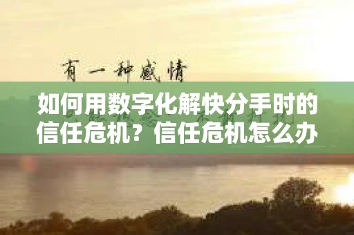 如何用数字化解快分手时的信任危机?信任危机怎么办? 如何用数字化解快分手时的信任危机?信任危机怎么办?